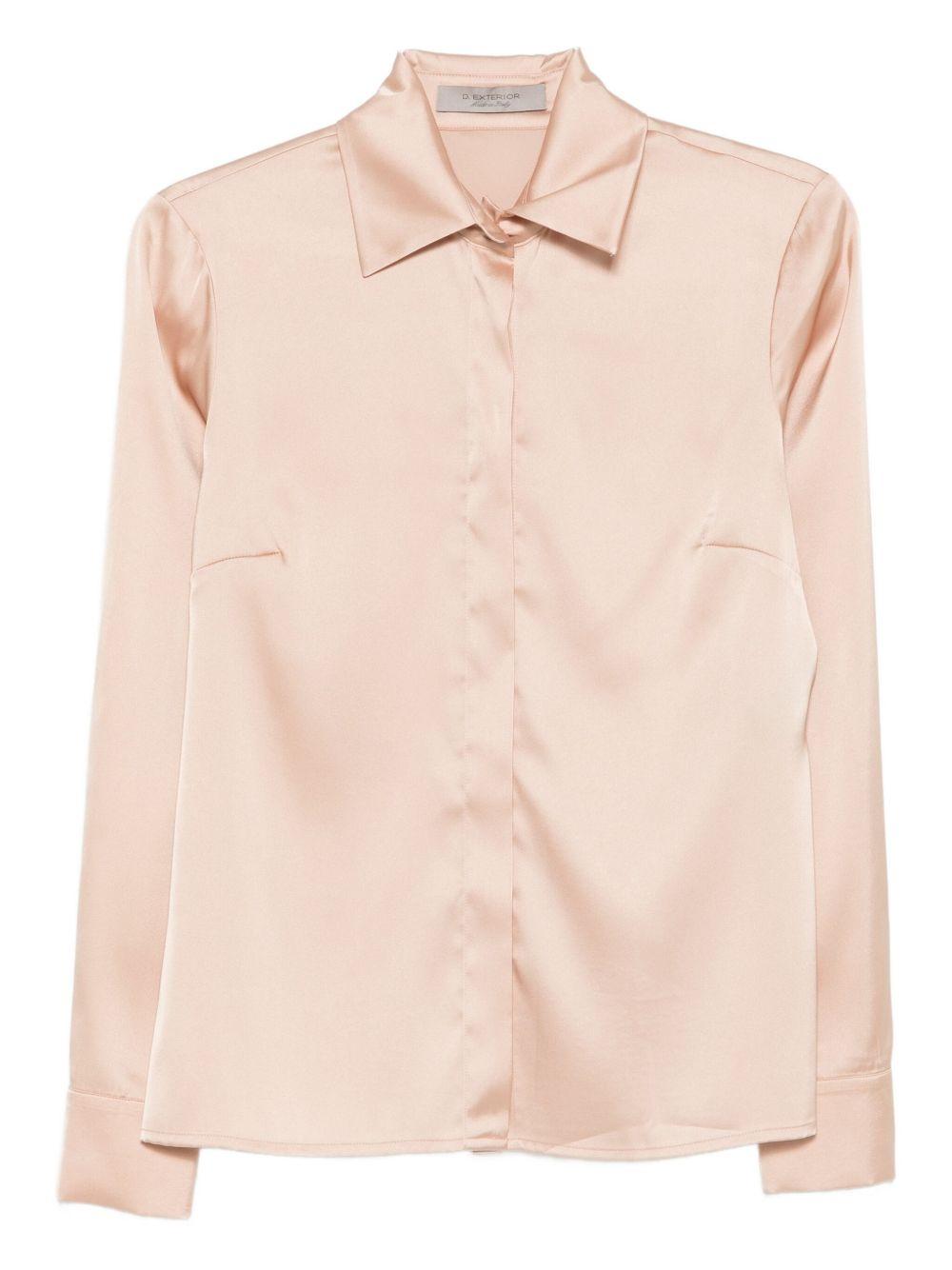 D EXTERIOR Camicia rosa chiaro satinata