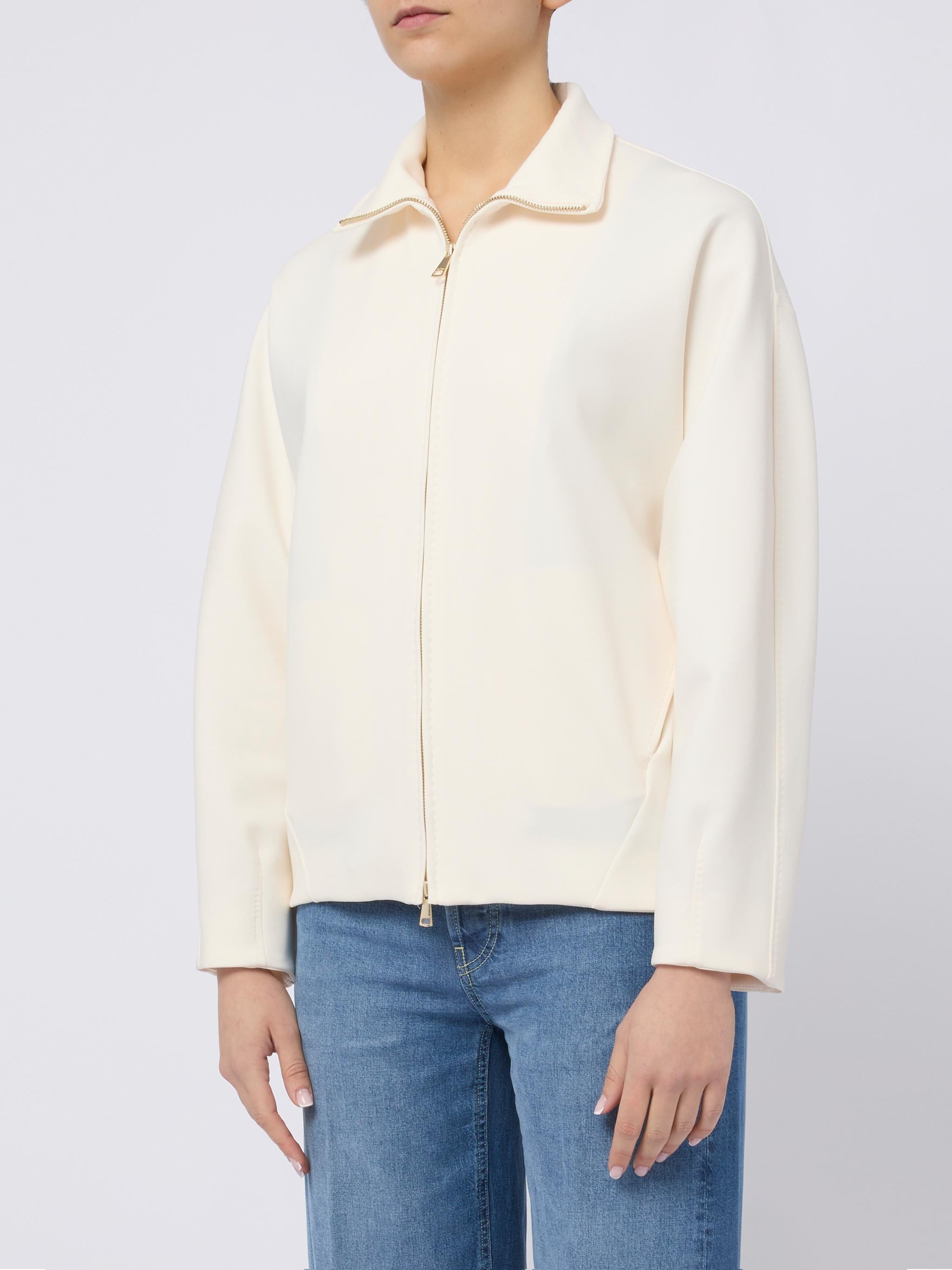 MAX MARA Giacca Pala elegante con zip panna