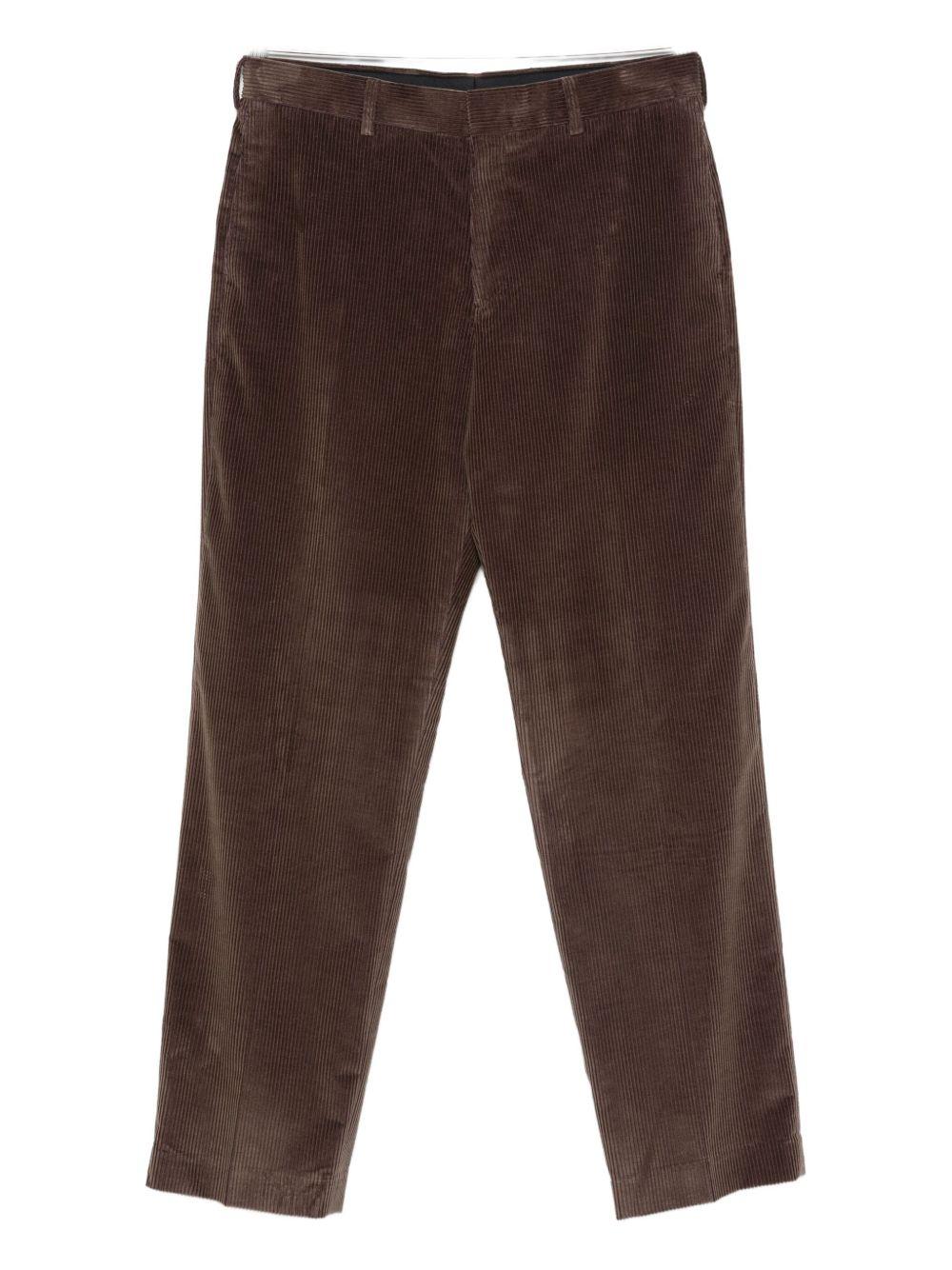 PAUL SMITH Pantaloni casual in cotone marrone a costine e velluto