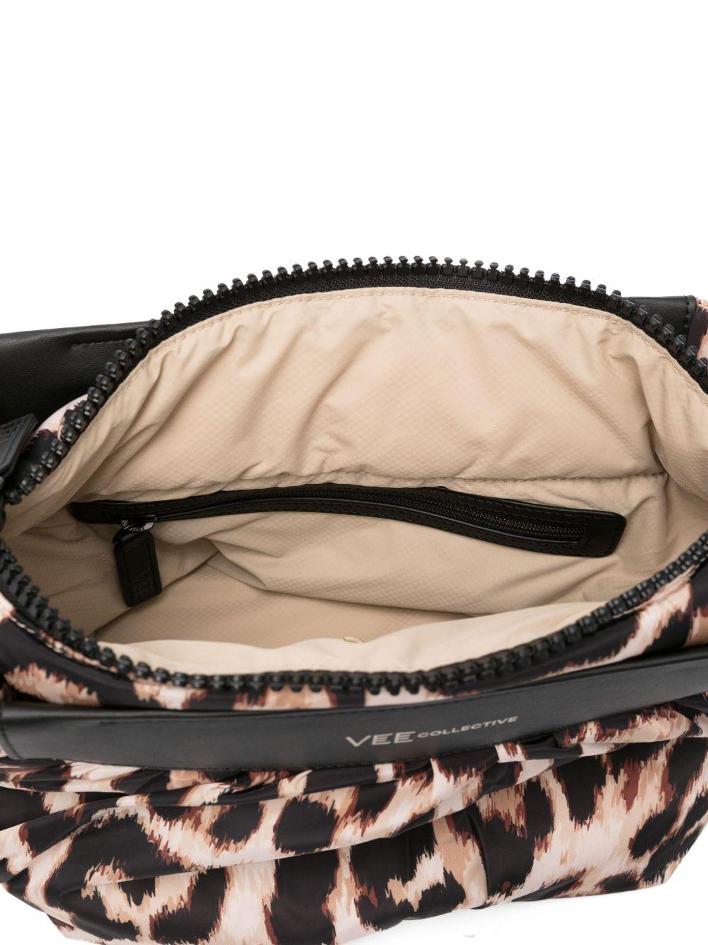 VEE COLLECTIVE Borsa a spalla stampa leopardata con logo