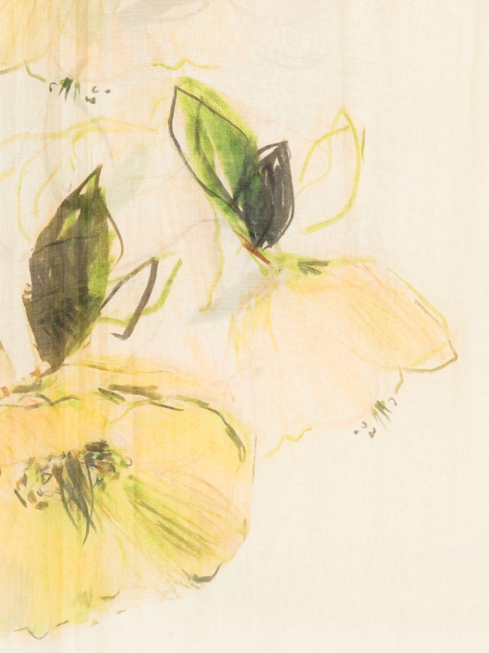 SGOMBERO CANTINE Sciarpa leggera Orione con stampa floreale sui toni del giallo