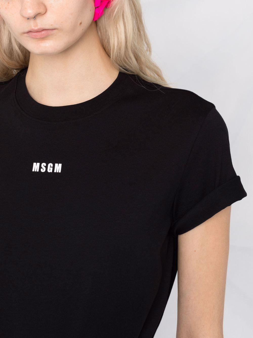 MSGM T-shirt a maniche corte in cotone nero con logo