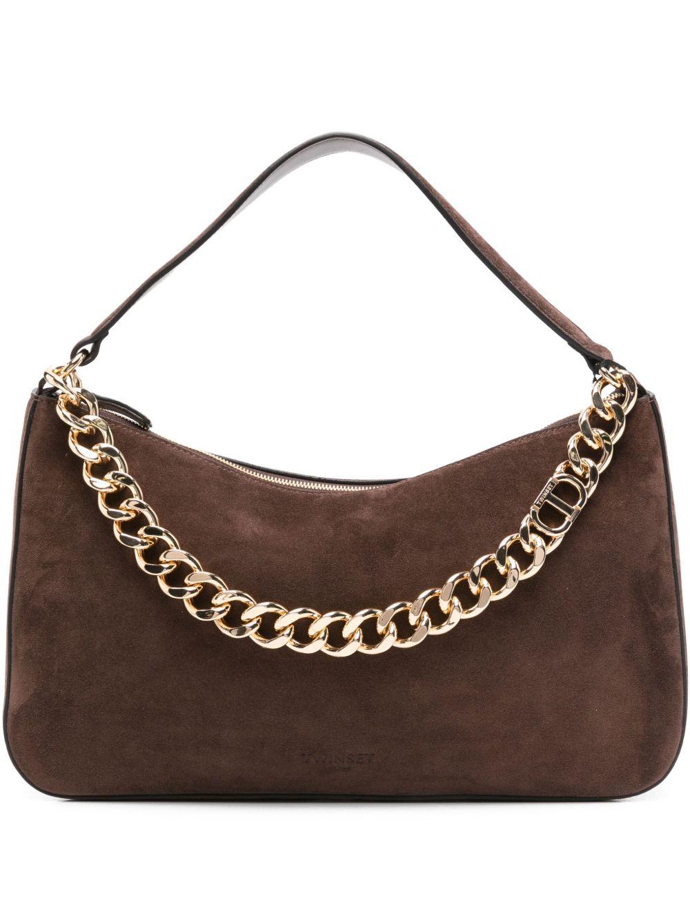 TWINSET Borsa hobo Liliane in pelle scamosciata marrone