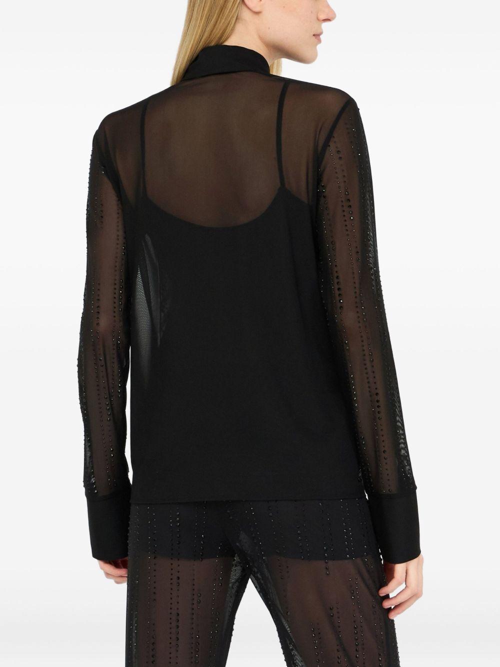 LIUJO Camicia nera con strato in tulle