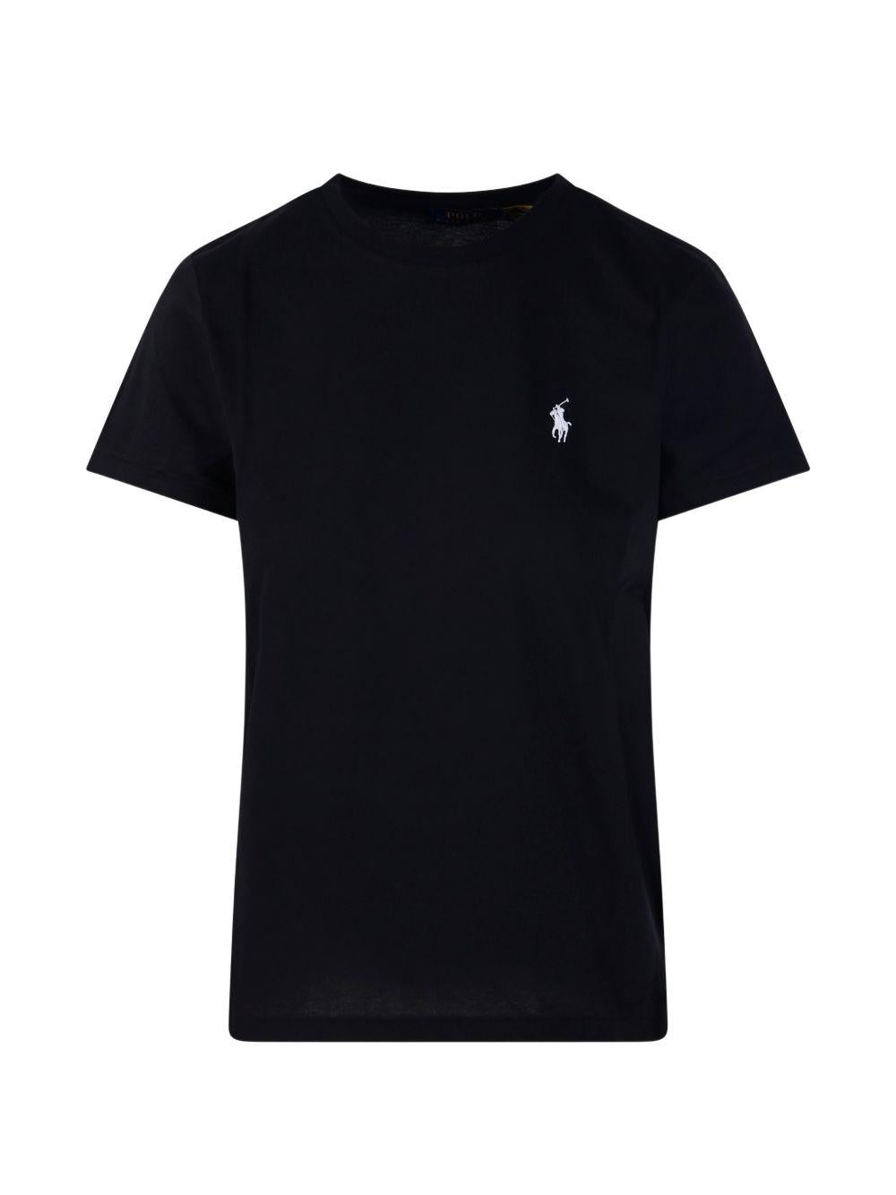 POLO RALPH LAUREN T-shirt con logo Polo in cotone nero