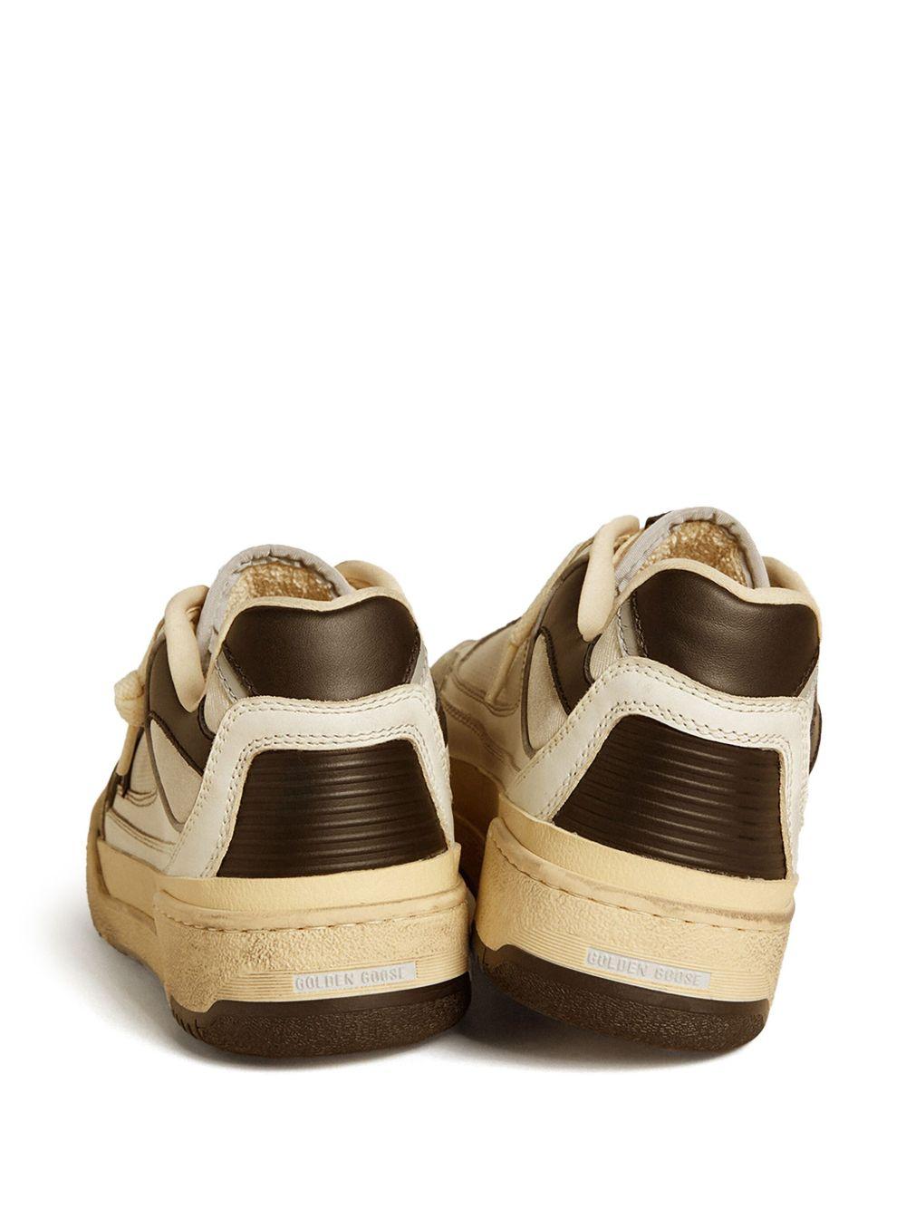 GOLDEN GOOSE Sneakers 'Forty2' in pelle effetto vintage bianca e marrone