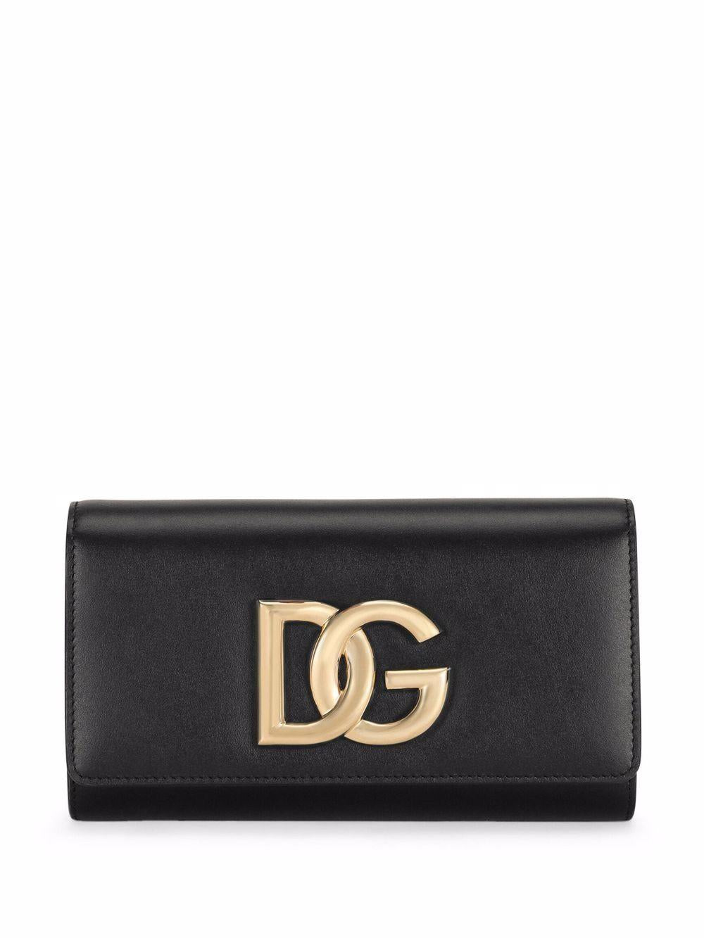 DOLCE e GABBANA Borsa a tracolla DG in pelle nera