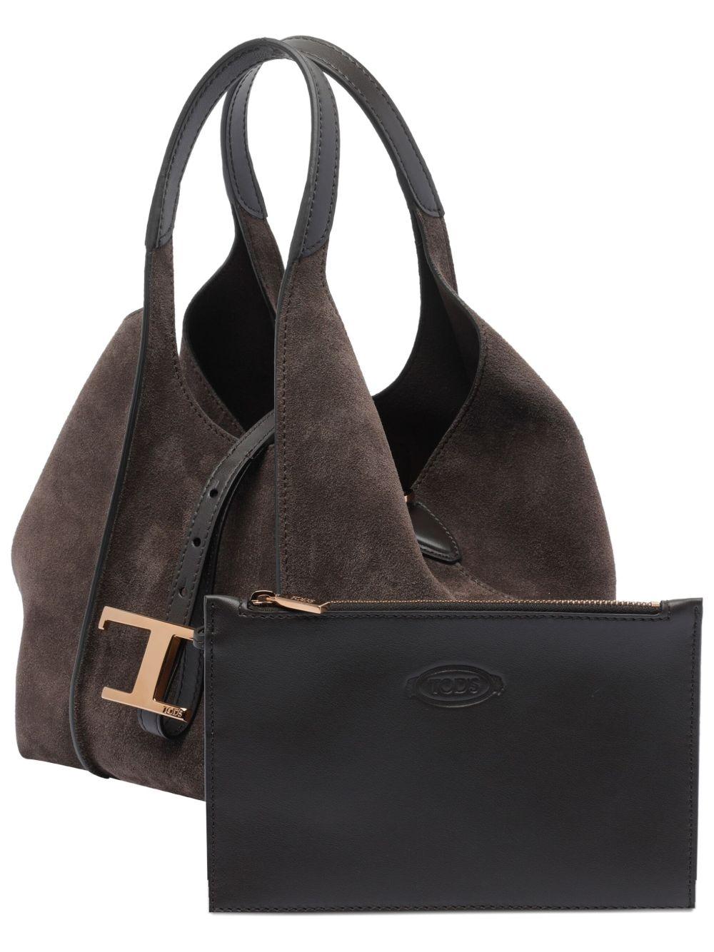 TODS Borsa a mano in suede marrone