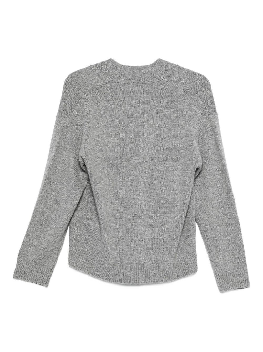 SEVENTY Maglia con scollo a V in cashmere e lana grigio