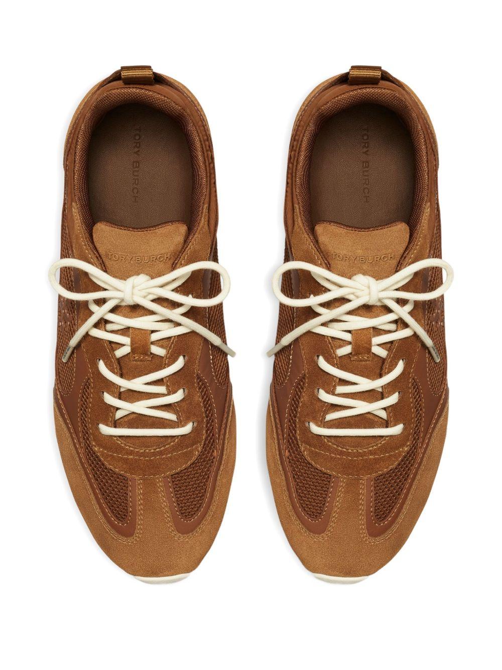 TORY BURCH Sneakers in pelle scamosciata marrone