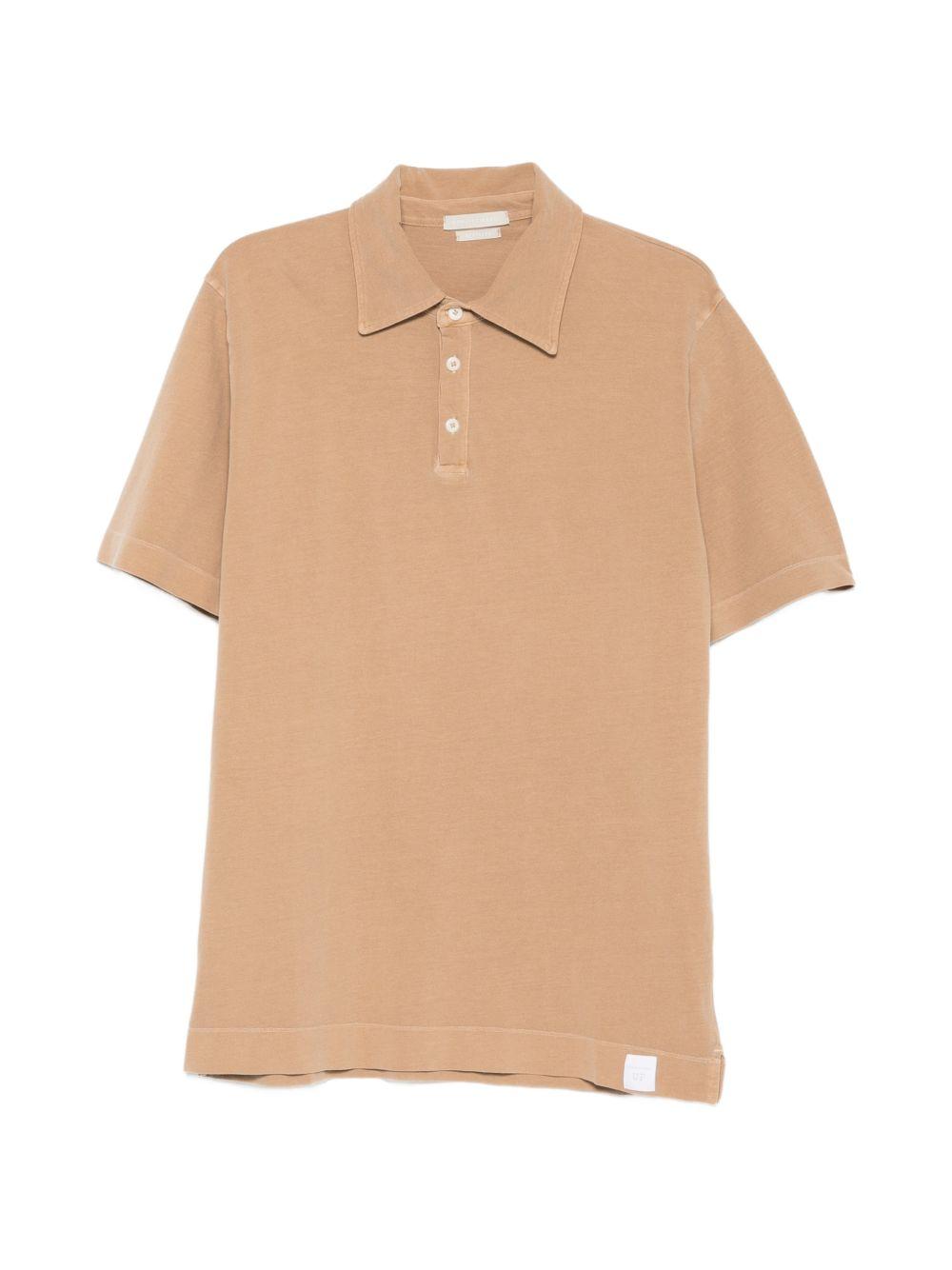 DANIELE FIESOLI Polo in cotone beige con chiusura a tre bottoni
