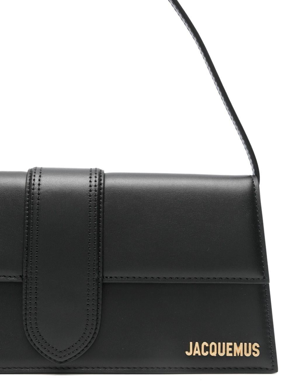 JACQUEMUS Borsa a mano nera "Le Bambino Long" con logo