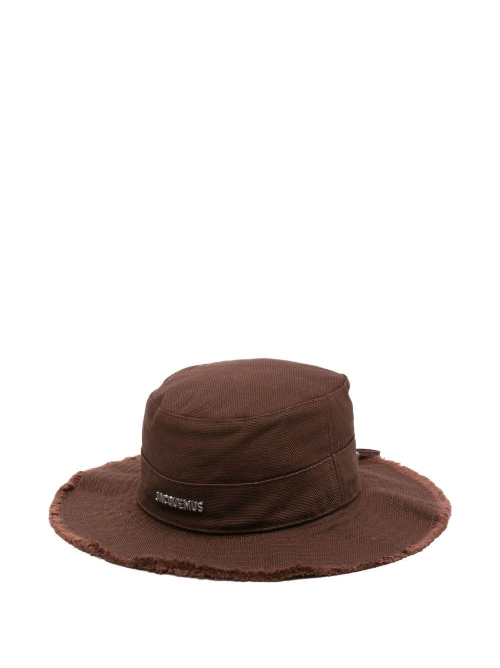 JACQUEMUS Cappello Le Bob Artichaut in cotone marrone con tesa