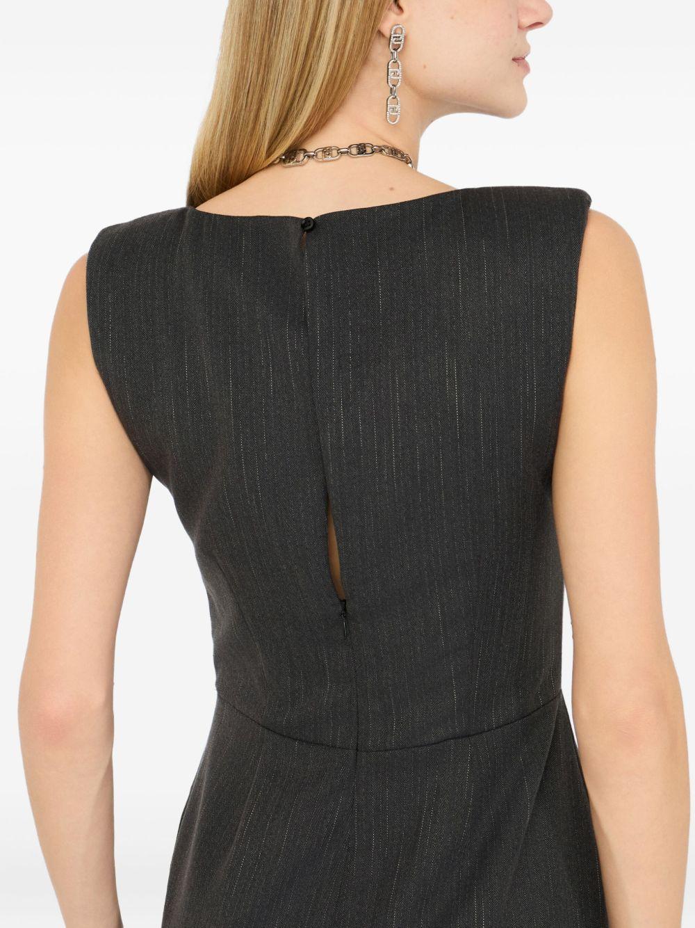 LIUJO Abito midi con motivo a righe sottili