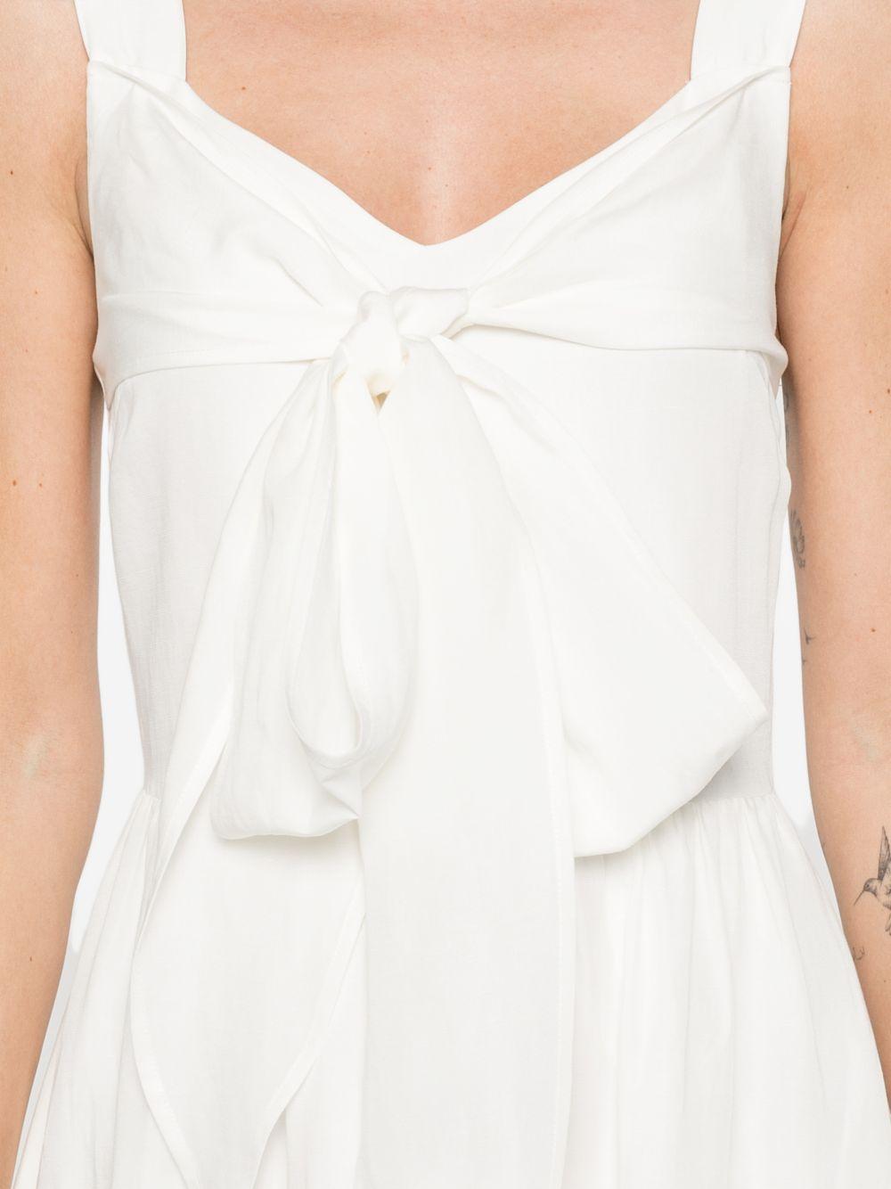 LIUJO Abito lungo con nodo fiocco bianco