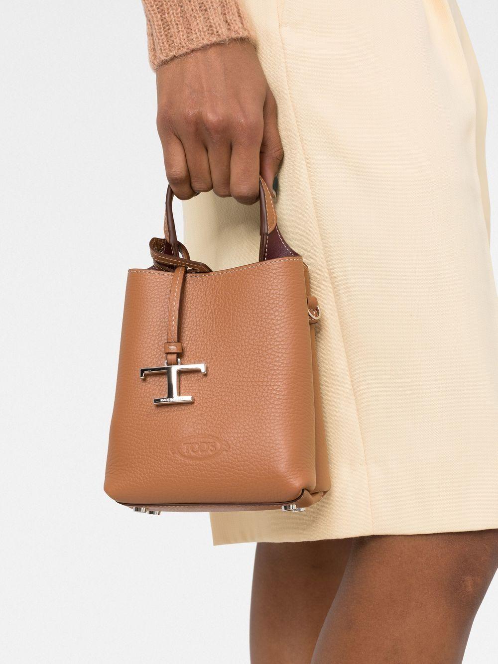 TODS Micro bag in pelle martellata marrone