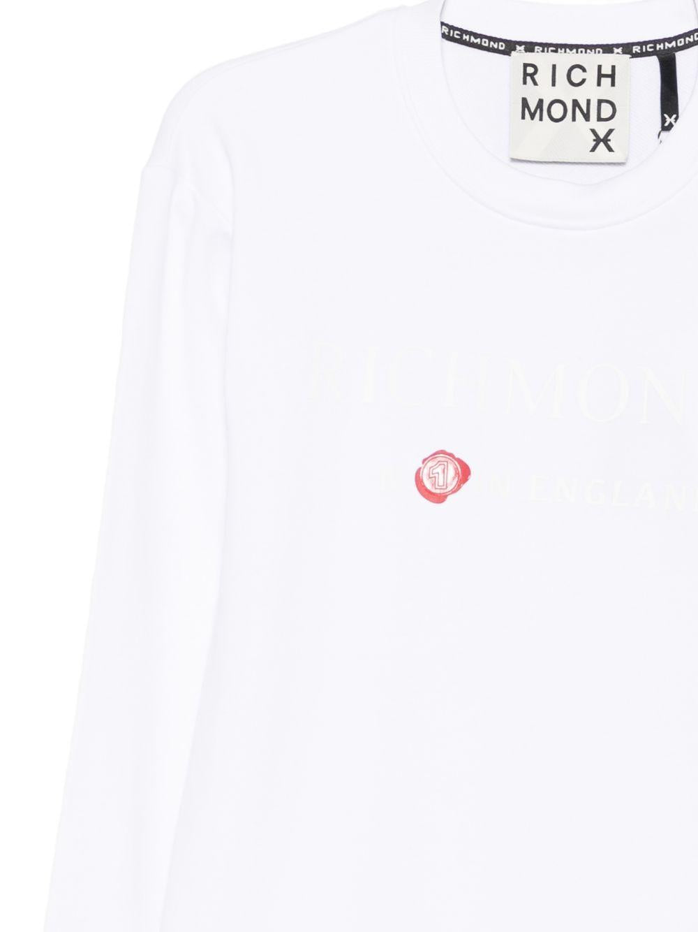 JOHN RICHMOND Felpa bianca Thanem con logo