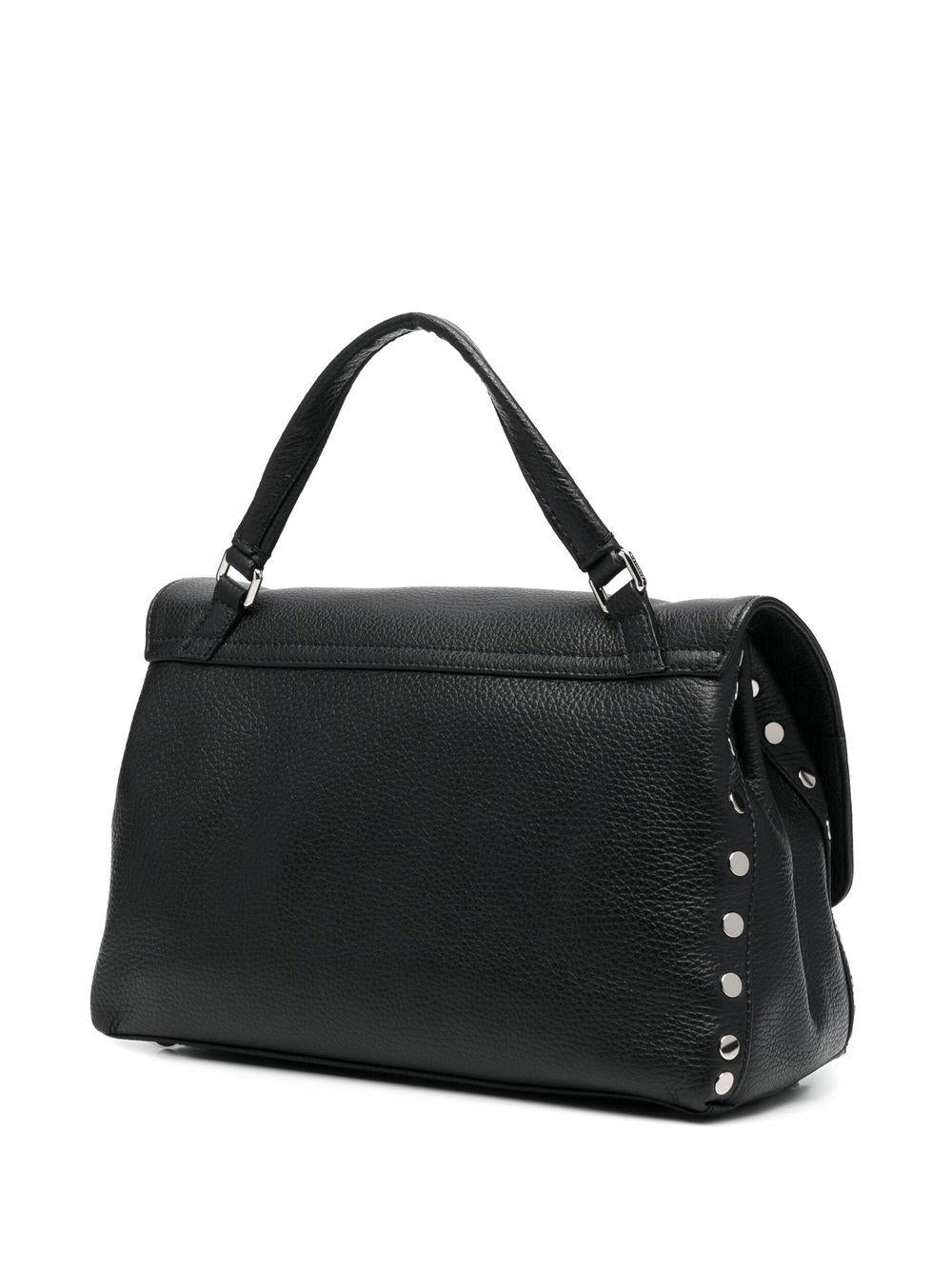 ZANELLATO Borsa Postina Daily Small in pelle nera martellata