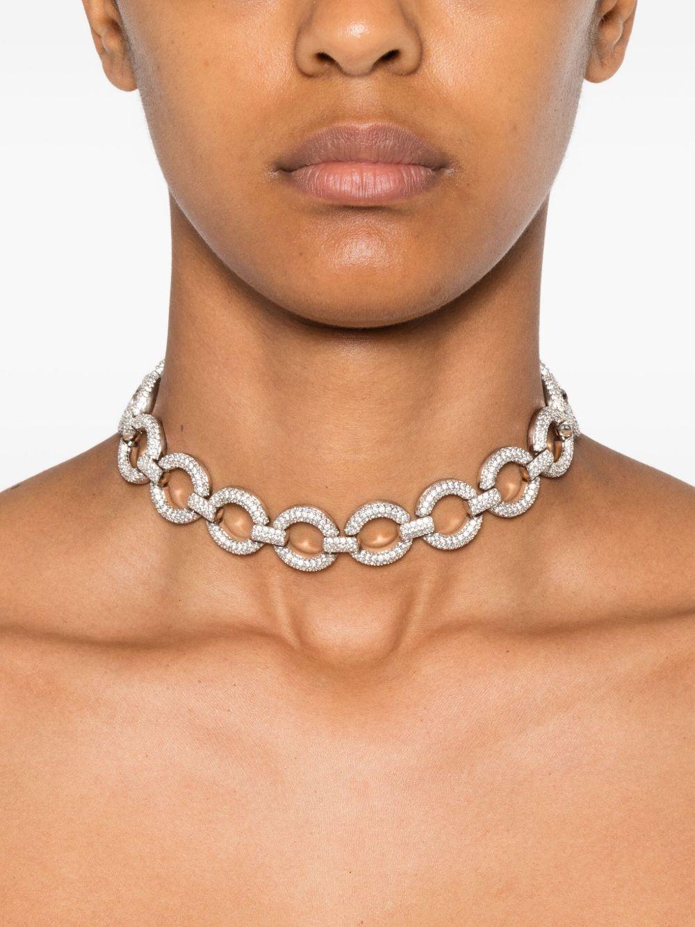 SELF PORTRAIT Collana con cristalli argento