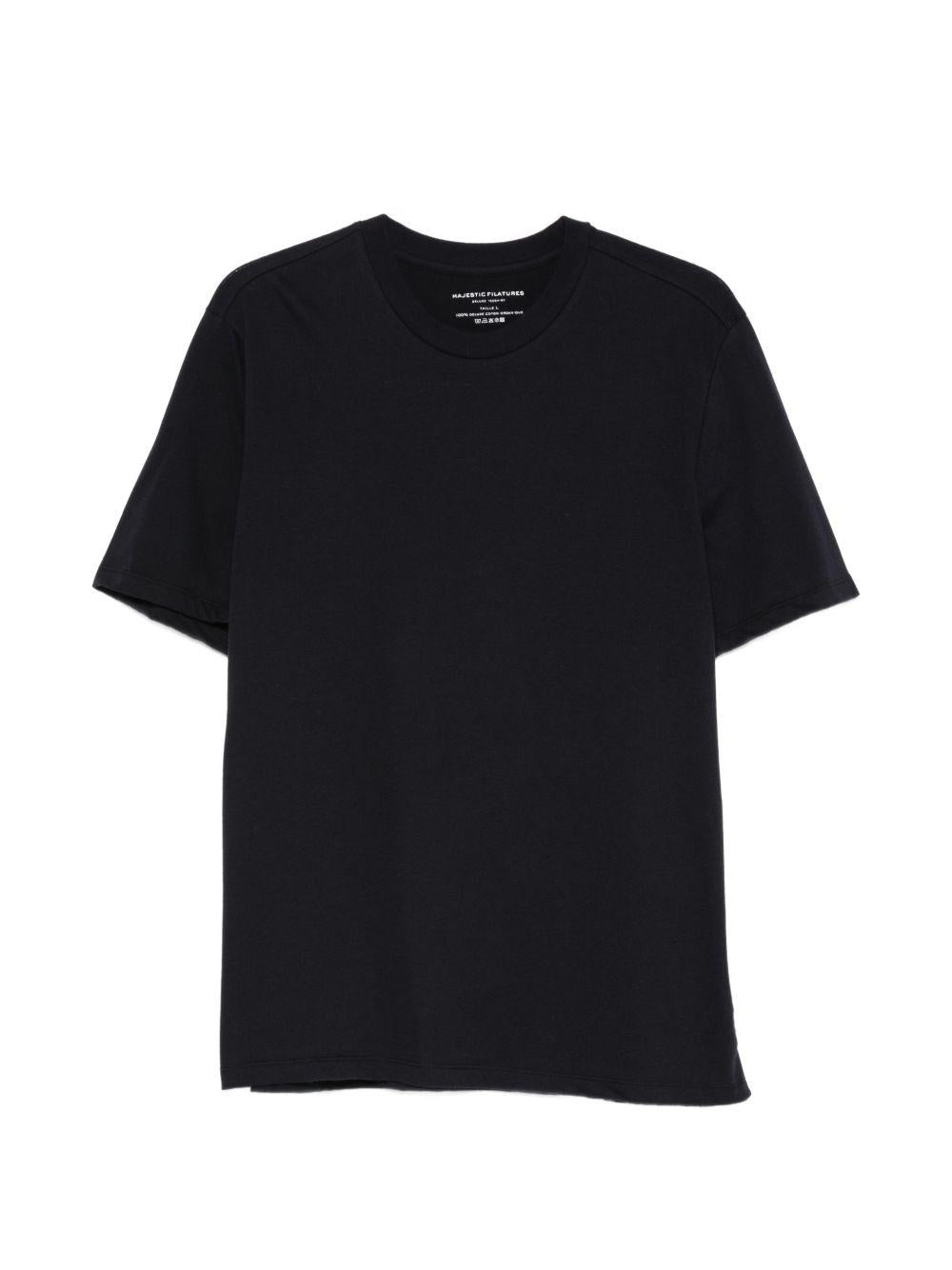 MAJESTIC FILATURES T-shirt in cotone nero
