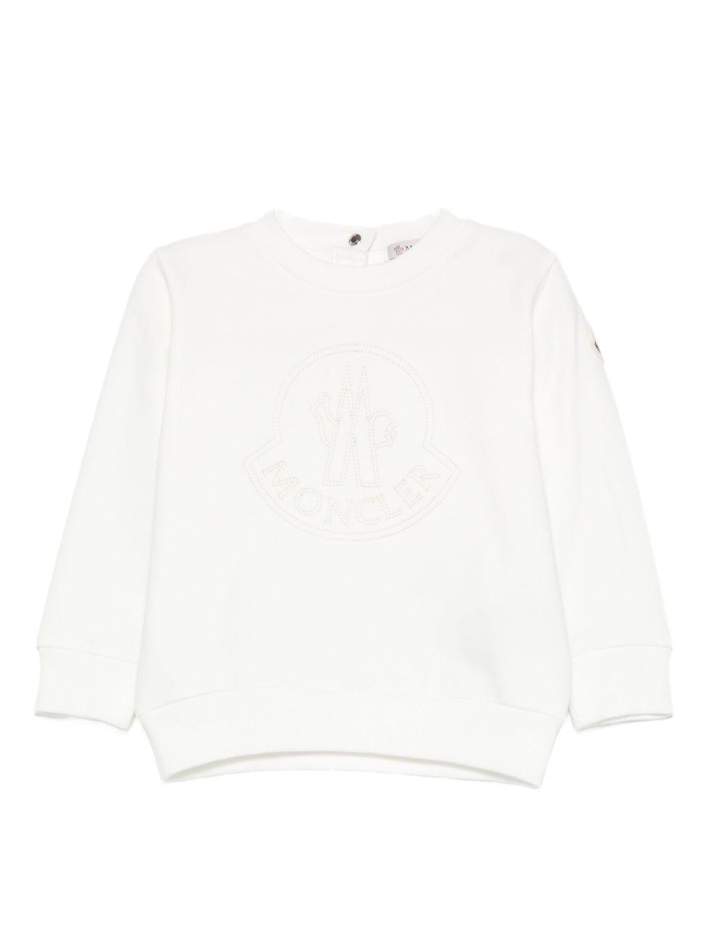 MONCLER Felpa girocollo bianca