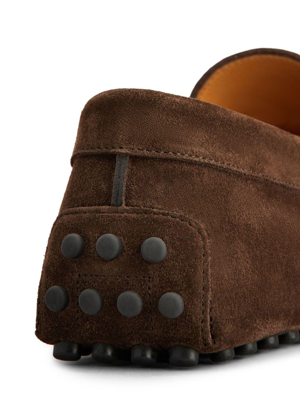 TODS Mocassini marroni in pelle scamosciata