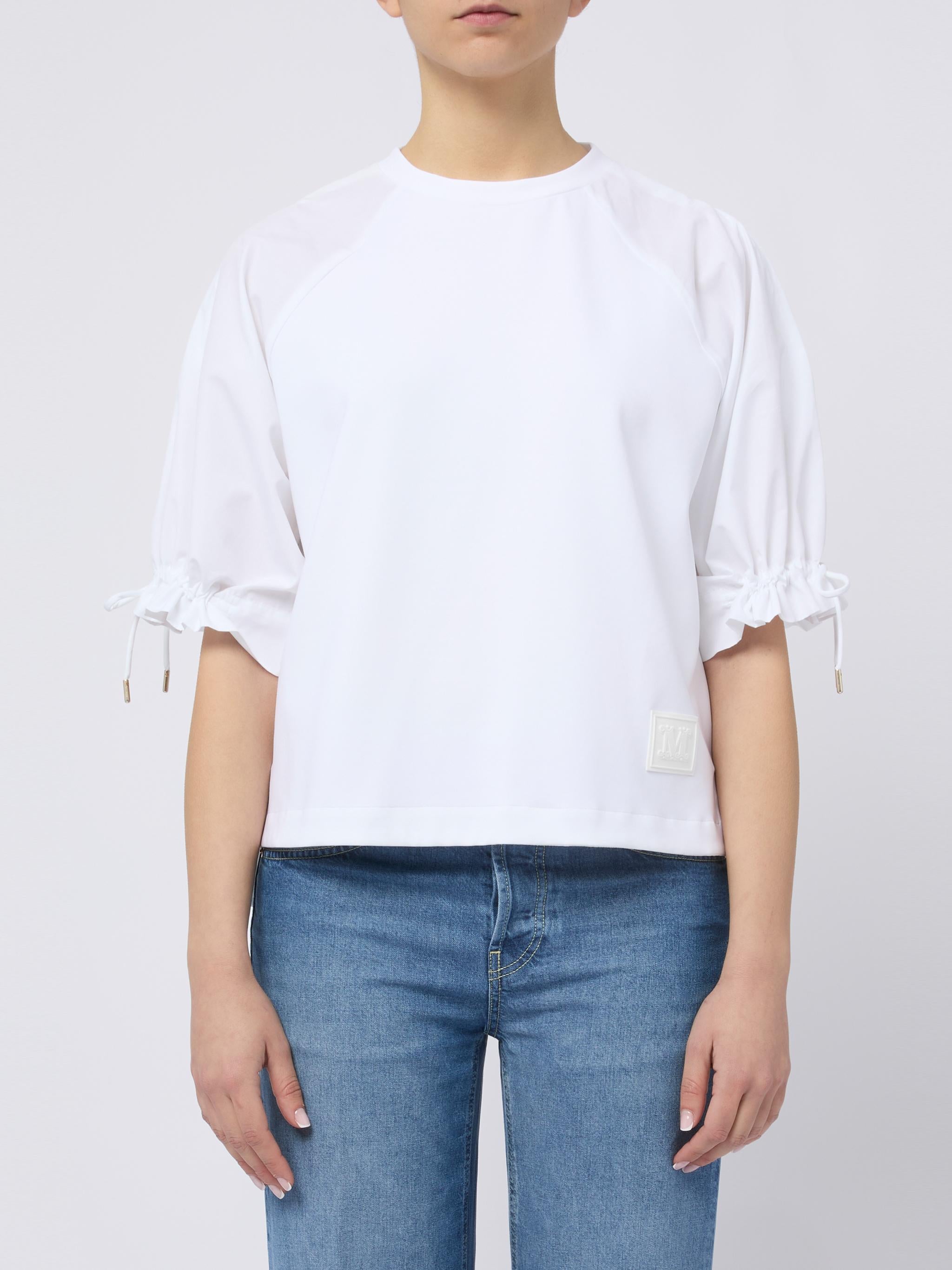 MAX MARA Top West elegante con coulisse alle maniche bianco