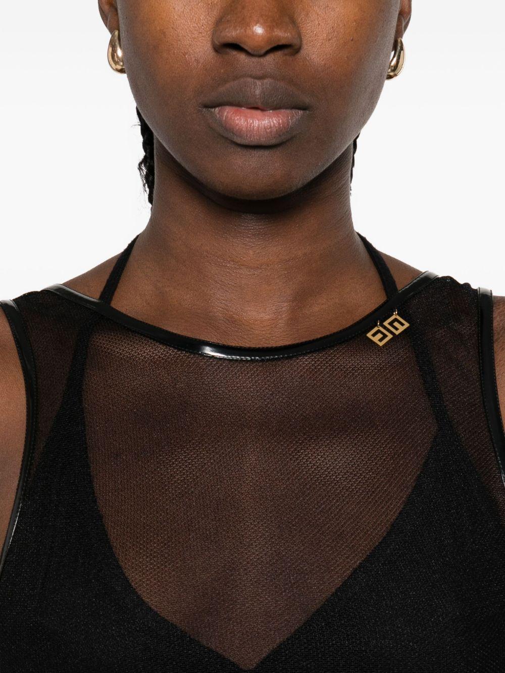 ELISABETTA FRANCHI Body trasparente nero con logo