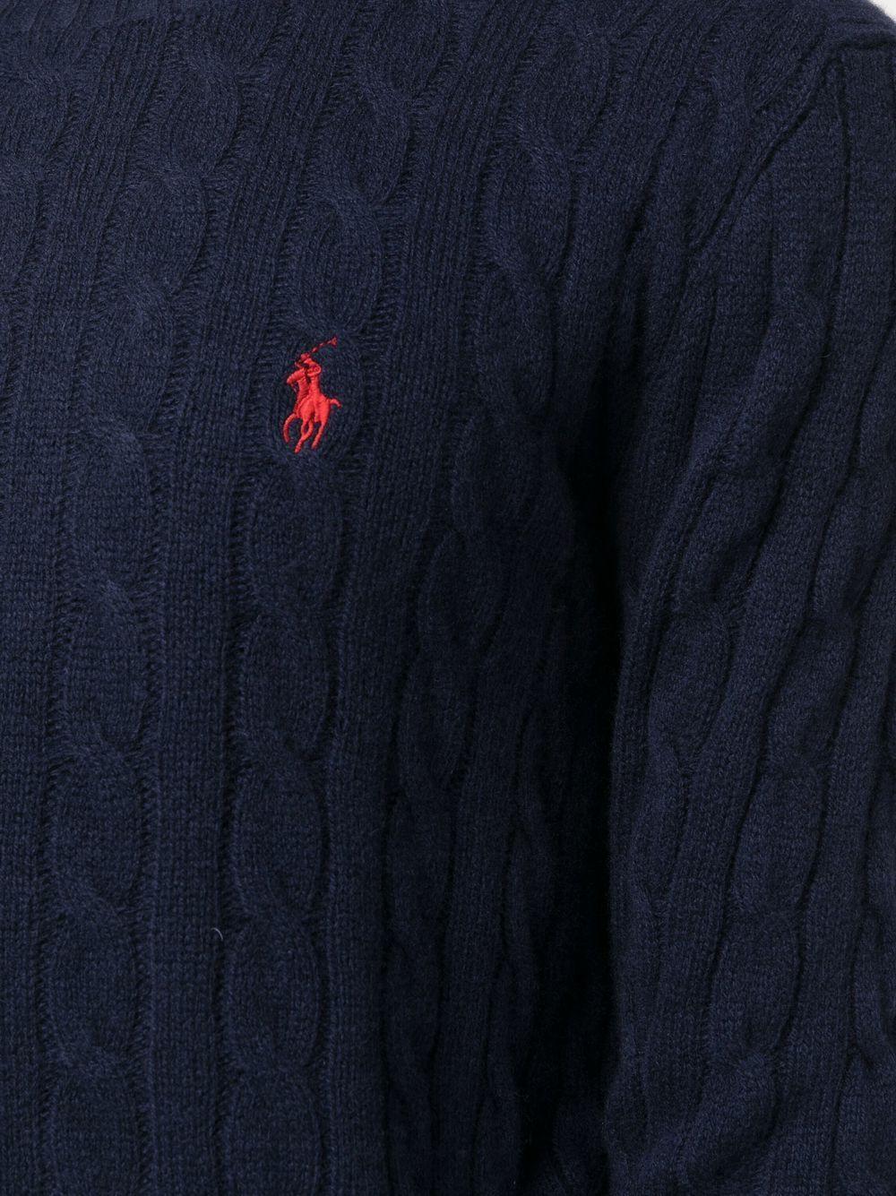 POLO RALPH LAUREN Maglia girocollo a trecce con logo Polo