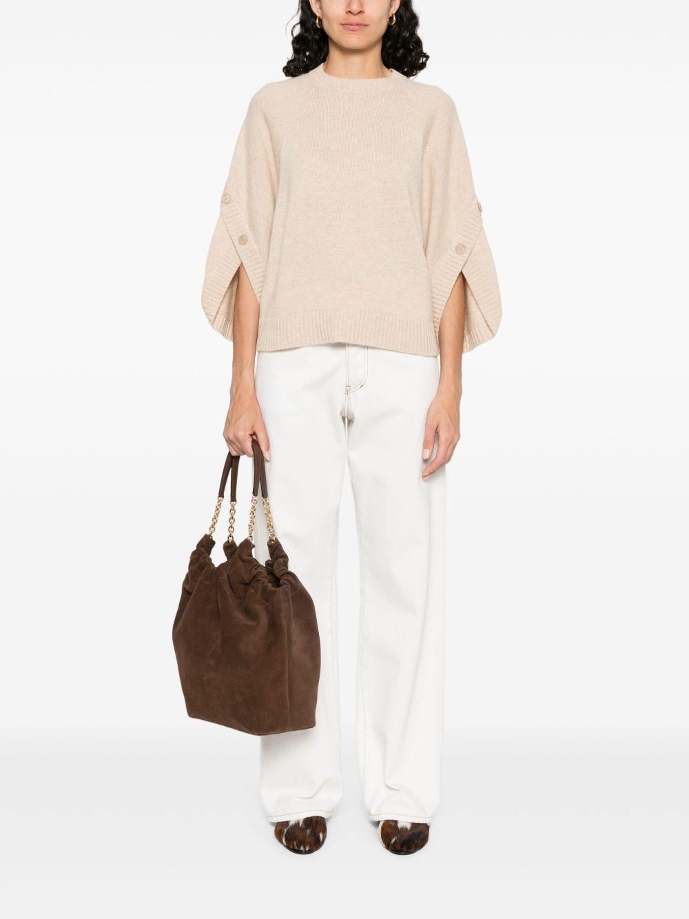 MAX MARA Maglia 'Ampex' in lana vergine color nocciola