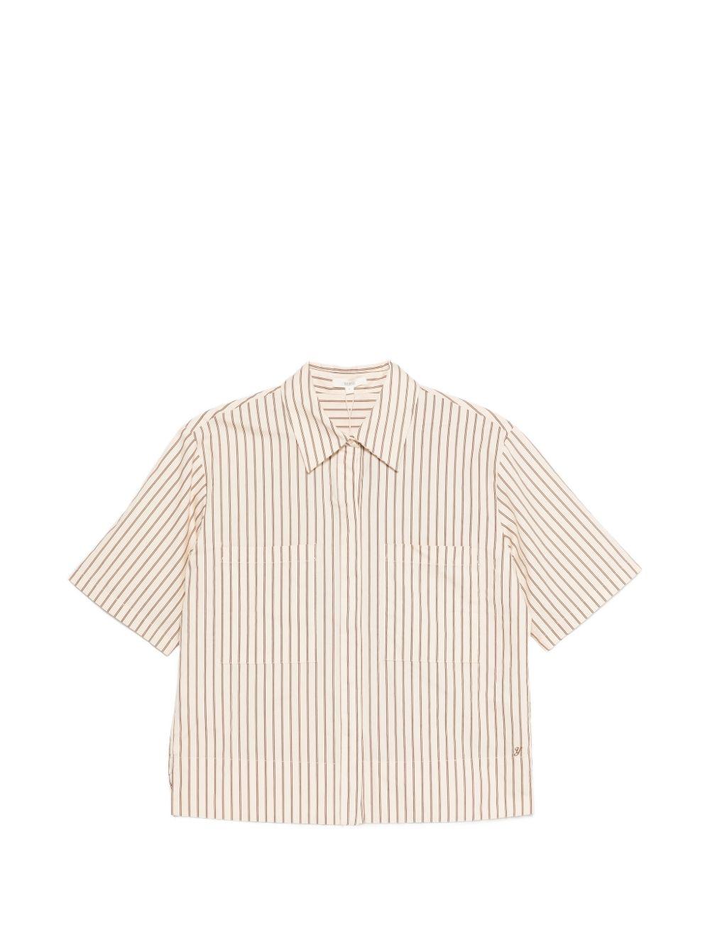 YERSE Camicia Maggie a maniche corte in cotone a righe