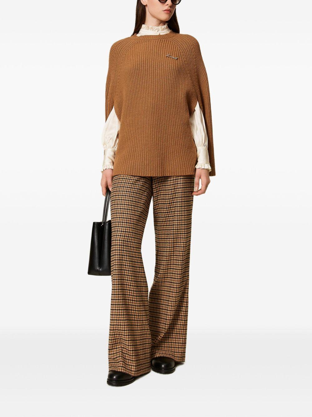 TWINSET Mantella con logo color cammello