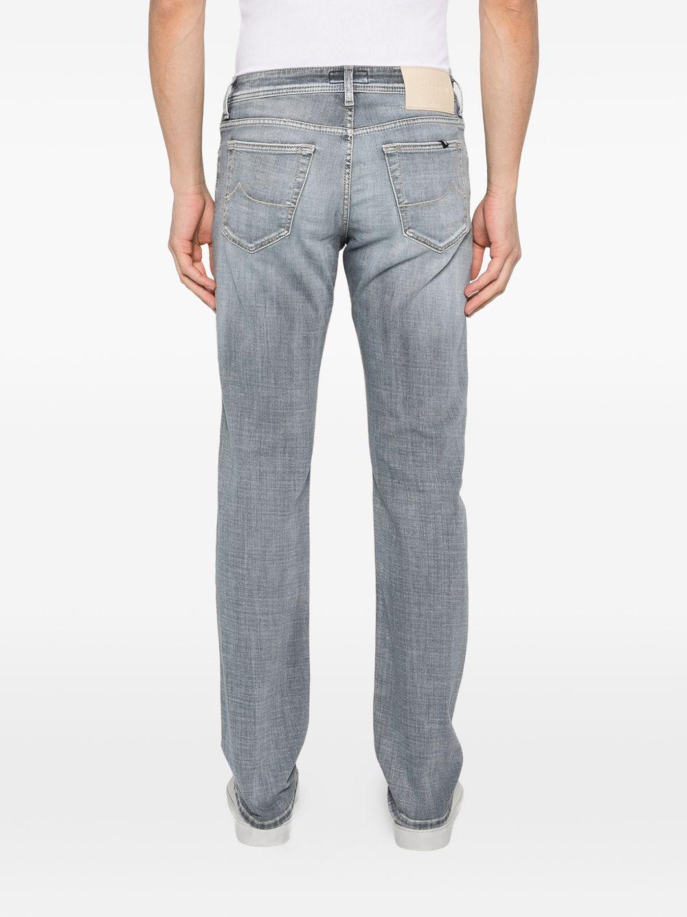 JACOB COHEN Jeans grigio chiaro a cinque tasche con bottoni