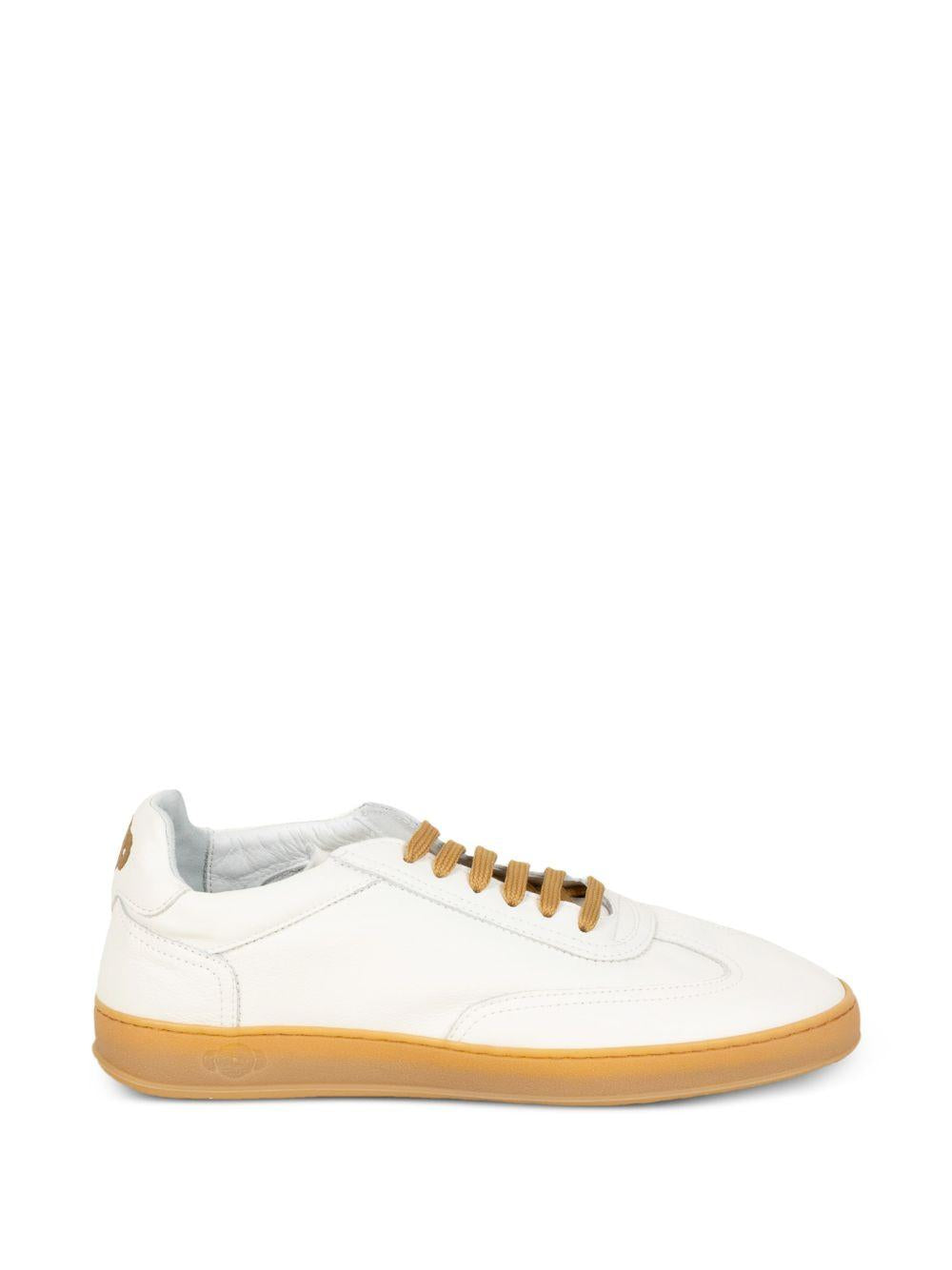 SOLDINI 80 Sneakers Vieste in pelle bianca e dettagli cuoio