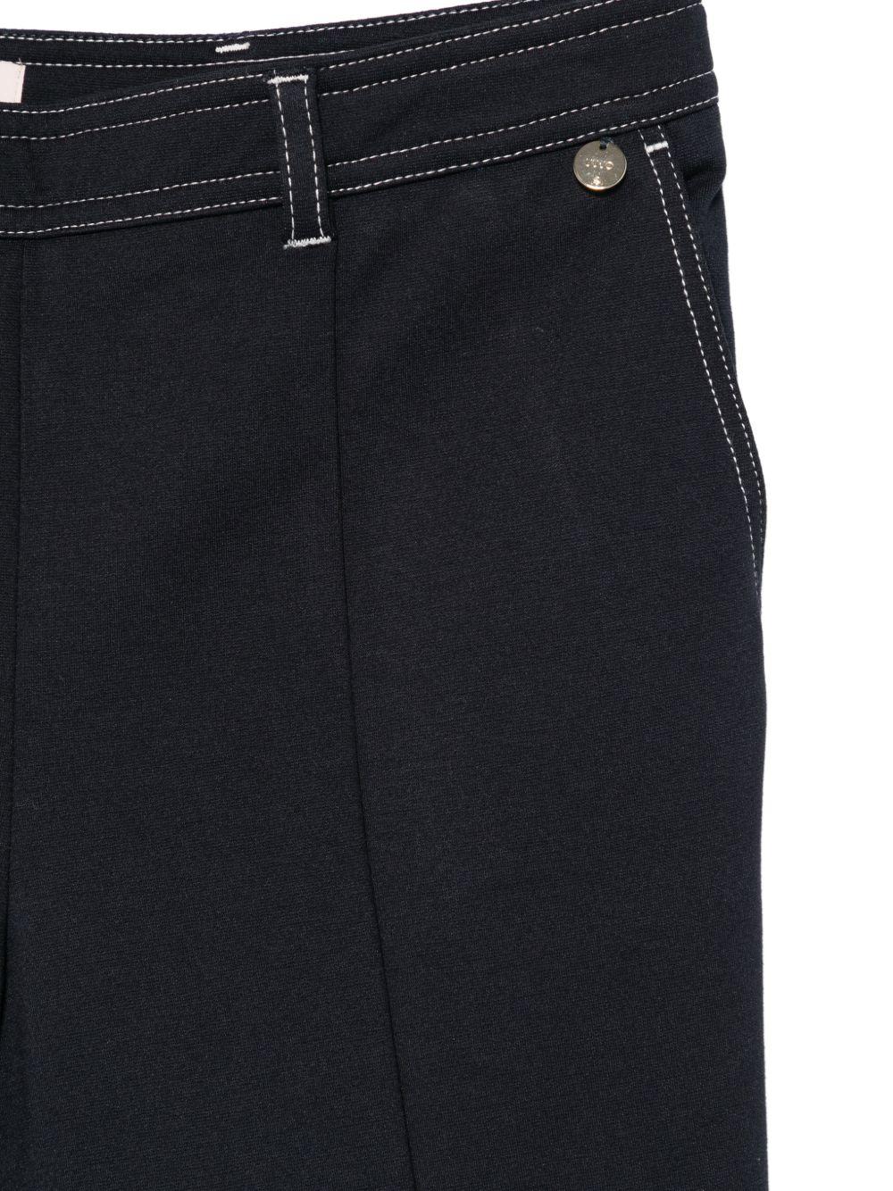 LIUJO Pantaloni con cuciture in vista bianche neri