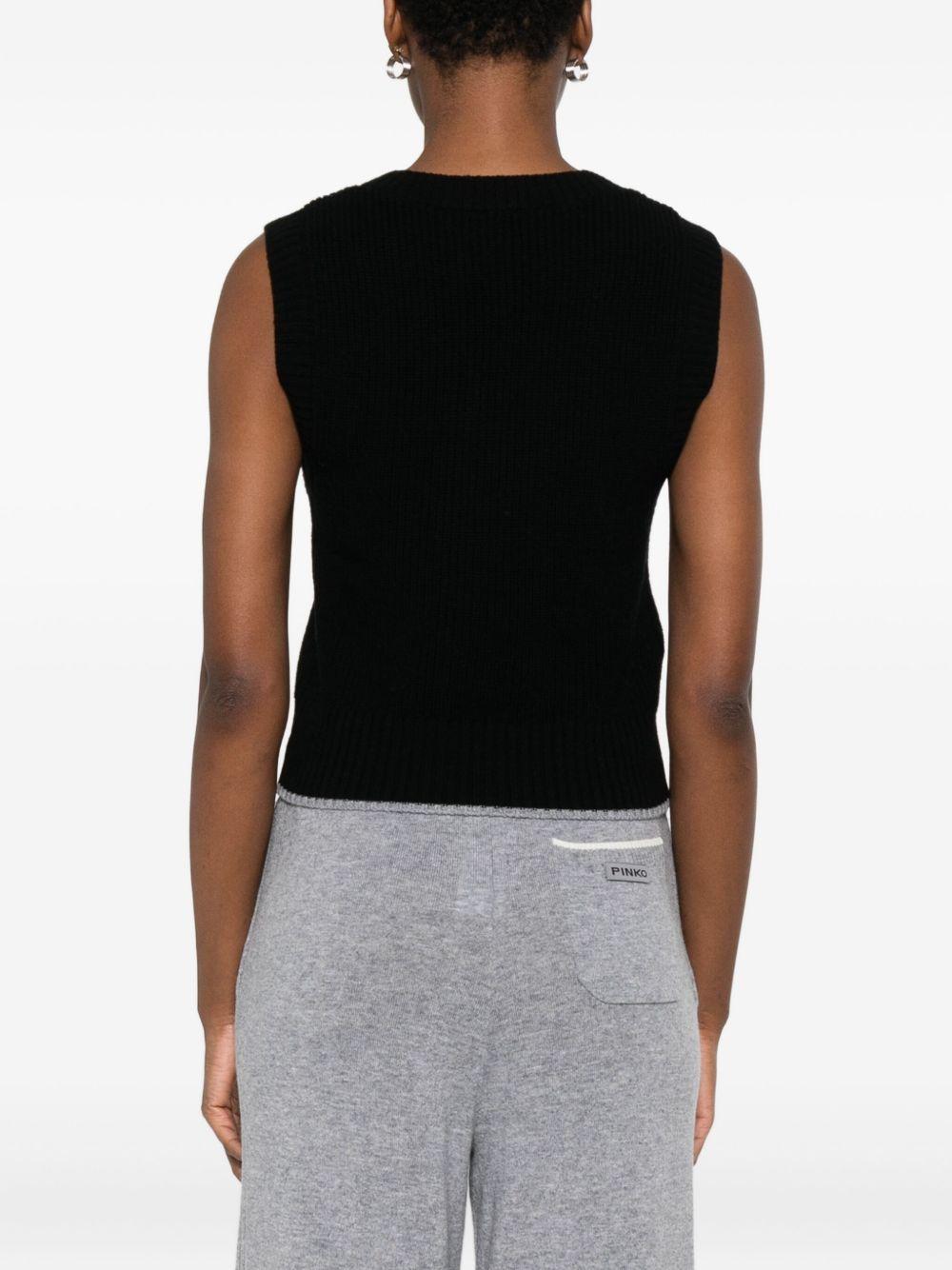 PINKO Gilet 'Stagnone' in lana e cashmere nero