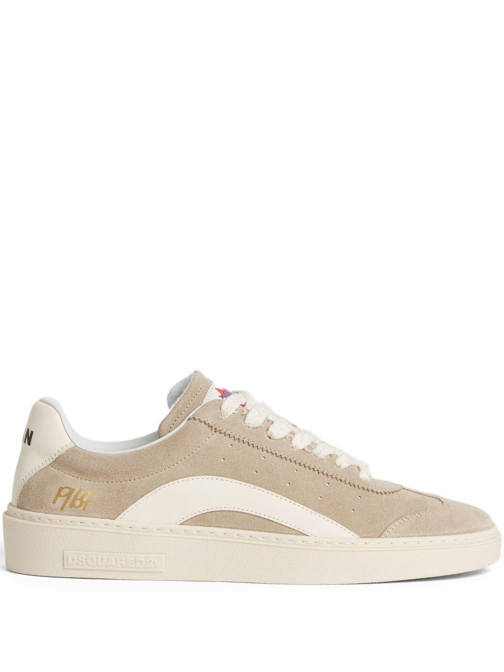 DSQUARED2 Sneakers in pelle scamosciata color sabbia