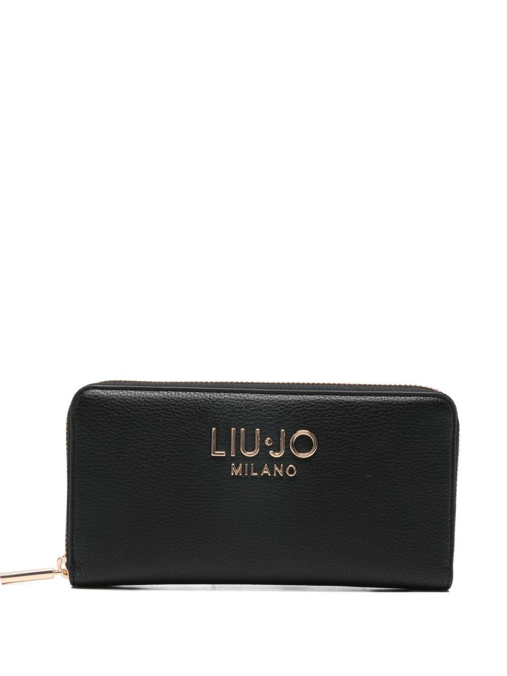 LIUJO Portafoglio rettangolare nero con zip