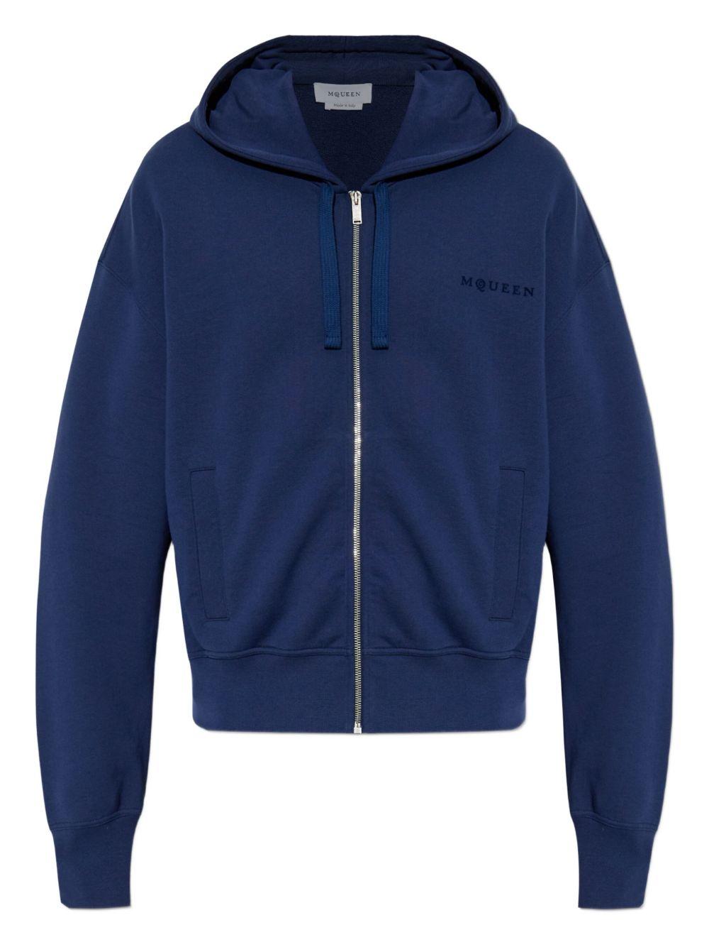 ALEXANDER McQUEEN Felpa con cappuccio blu