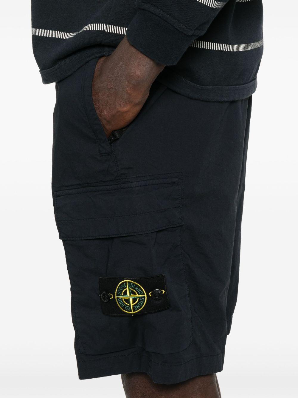 STONE ISLAND Shorts in cotone elasticizzato blu navy
