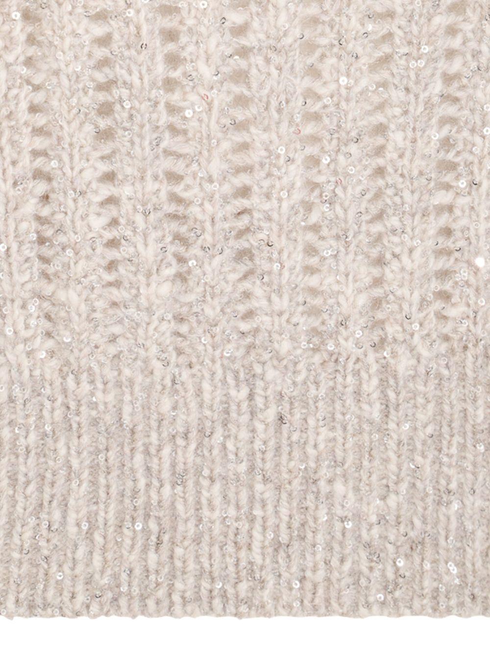 BRUNELLO CUCINELLI Gilet in maglia beige girocollo