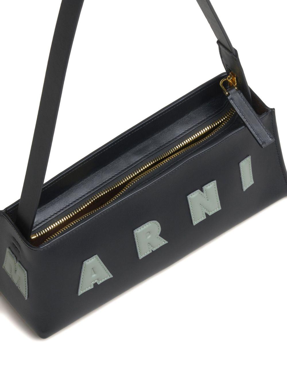 MARNI Borsa a spalla in pelle di vitello nera