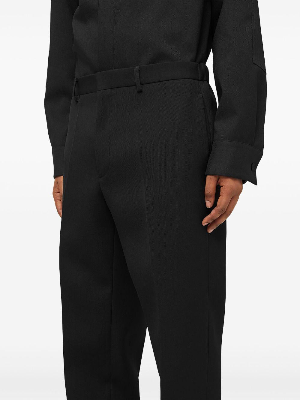 JIL SANDER Pantalone affusolato in lana nero