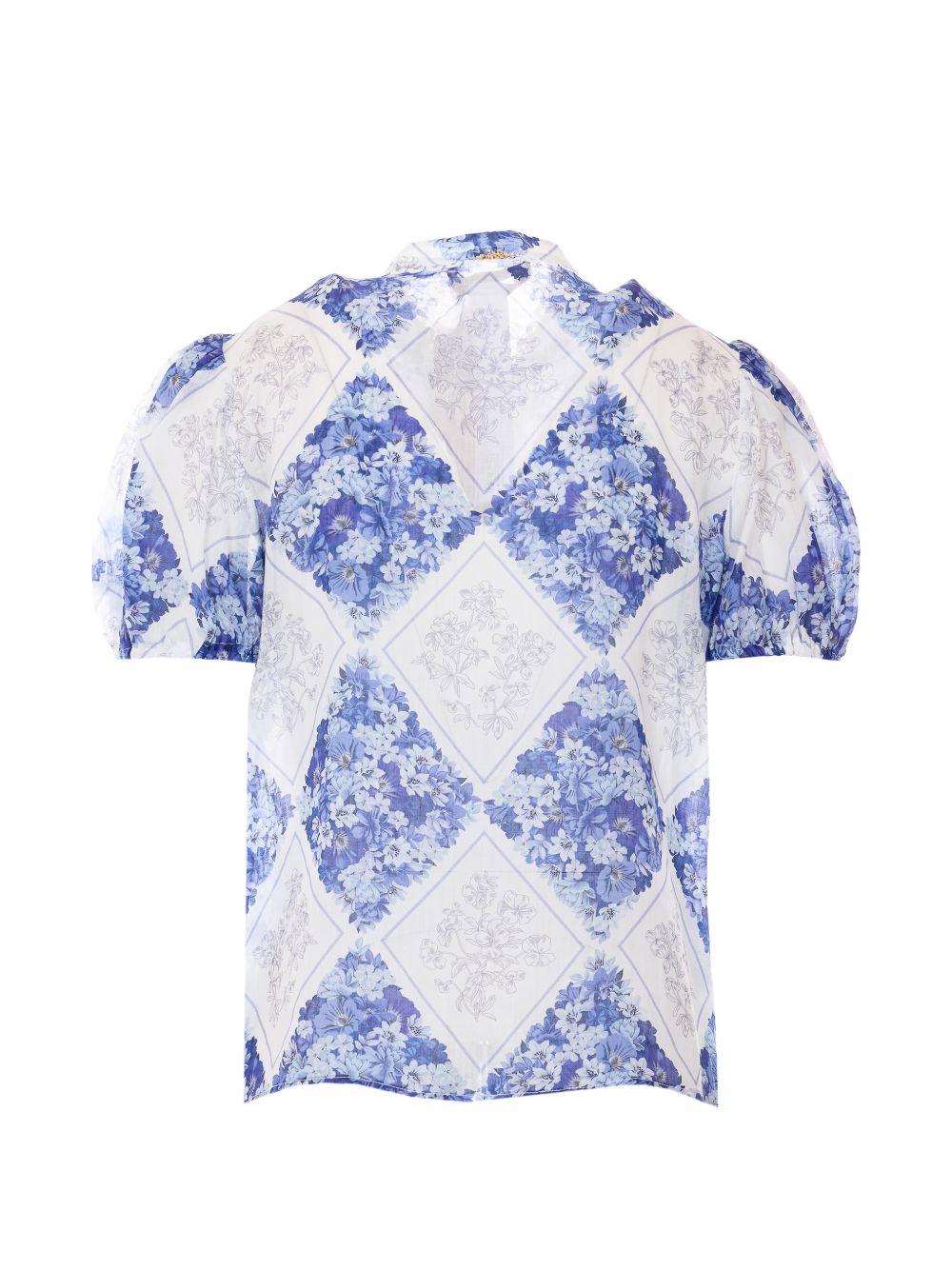 TWINSET Camicia stampa floreale con dettagli in pizzo