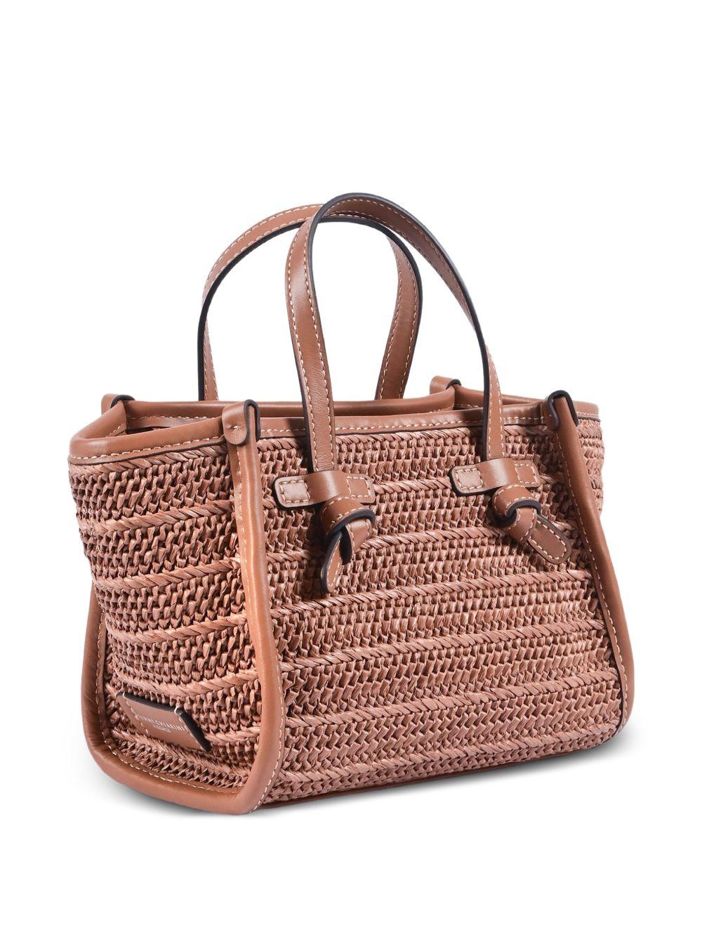 GIANNI CHIARINI Borsa shopping Marcella in rafia marrone