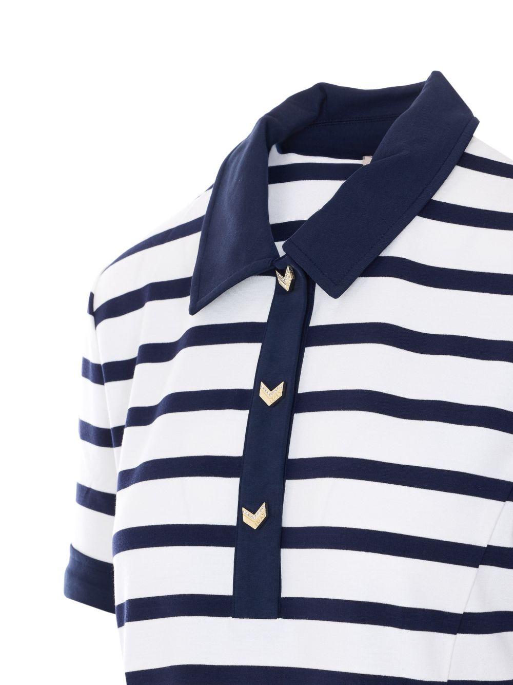 LIUJO Abito corto blu e bianco a righe