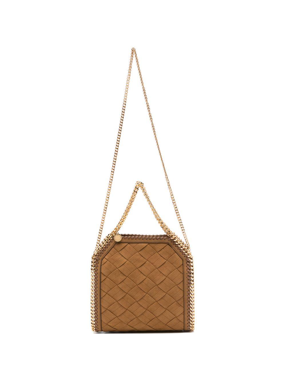STELLA MCCARTNEY Borsa a tracolla Falabella color cammello con dettagli oro