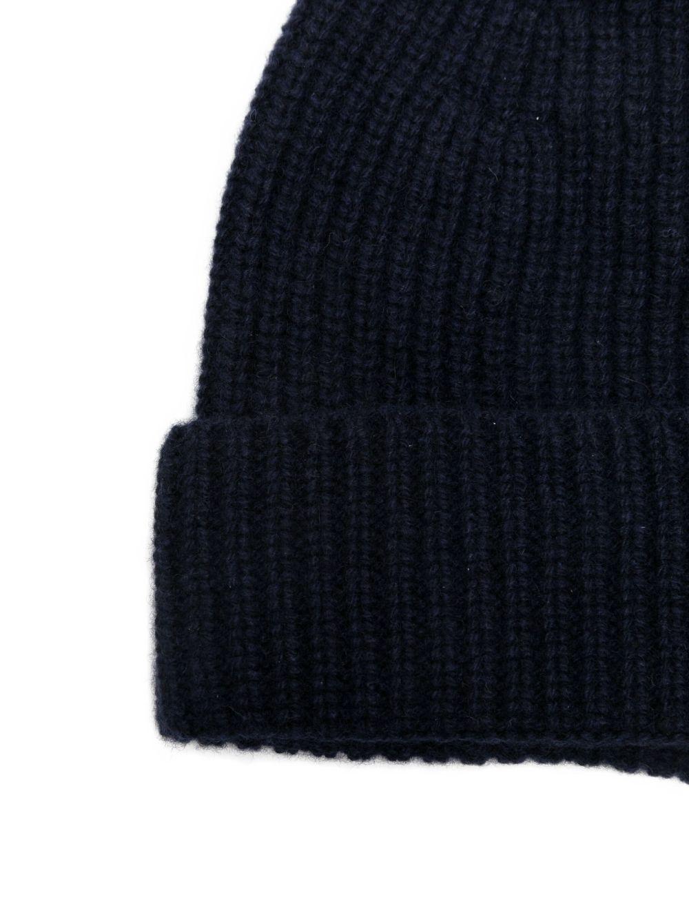 DANIELE FIESOLI Berretto in cashmere a costine blu