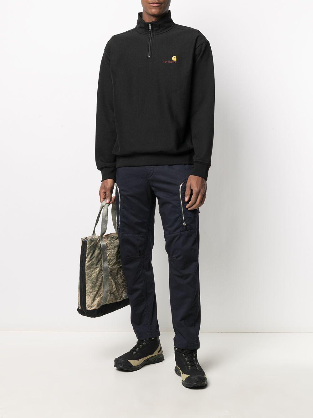 CARHARTT WIP Felpa nera in cotone con logo