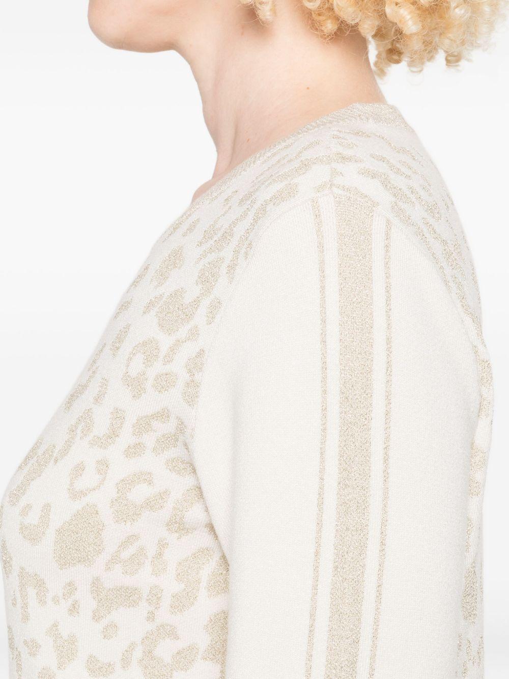 LIUJO Abito corto in maglia con stampa animalier